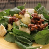 Saffron Poached Apple Salad with Brie