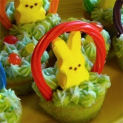 Extraordinary Easter Bunny Basket Cupcakes