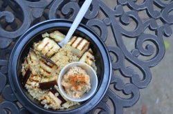 Grilled Eggplant and Quinoa Salad with Spicy Tahini Dressing